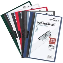 Durable Klemm-Mappe DURACLIP sort 5St DIN A4 für 30 Blatt SB Pack