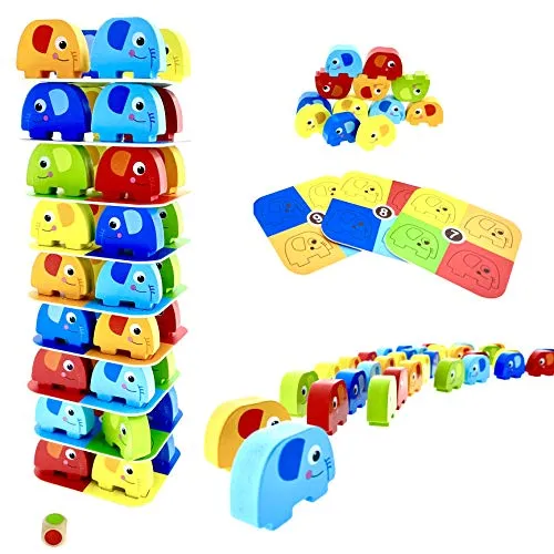 RB&G Spiel Pädagogisches Kinderspiel Puzzle ab 3 Jahre Spiele ab 3 Jahren Holzpuzzle Puzzle aus Holz Stapelspiel Brettspiel ab 3 Jahre