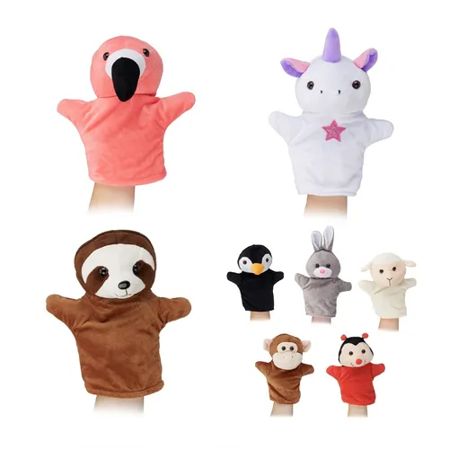 Handpuppen für kinder Tierhandpuppen Plüschpuppen Puppenspielzeug bunt 8 Stück