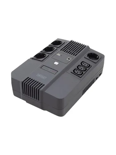 DN-170110 - All-in-One USV 600VA/360W - USV mit 600 VA und 360 W, ideal für den Schutz Ihrer Geräte, bietet 7 Ausgänge und USB-Anschluss für vielseitige Nutzung.