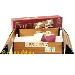 Semus-Star V.I.P Holz Rummy Set mit Melamin Steinen - Gesellschaftsspiel aus schwerem Holz, mit rutschfesten Melamin-Spielsteinen für ein optimales Spielerlebnis. Ideal für gesellige Runden!