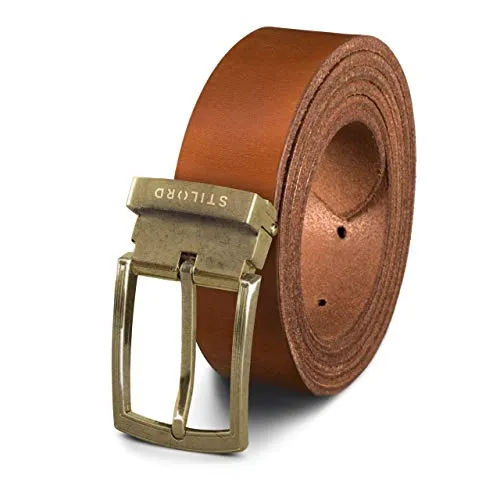STILORD Vintage Echtleder Gürtel Herren Damen Retro Kürzbar Universal Ledergürtel Büffelleder, Farbe:veneto - braun | Schnalle antik - bronzen I, Größe:Universal 80-130 cm