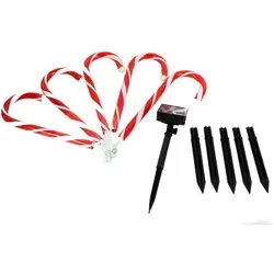 Set mit 5 Solar-LED-Gartenleuchten, warmweiß