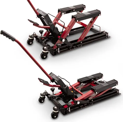 Bituxx Motorradheber MS-17320 - Hydraulische Hebebühne für 680Kg - Wagenheber mit max. Belastung von 680 kg, ideal für Reparaturen an Motorrädern und schweren Teilen. Die hydraulische Pumpe ermöglicht einfaches Heben und Senken, während die Lenkrollen für Mobilität sorgen.