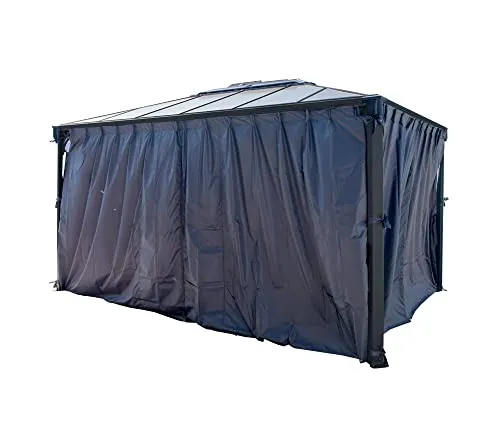 Palram Canopia Vorhang-Set für Palermo 4300 - Outdoorvorhänge in Grau, 100% Polyester mit Reißverschlusstür, bieten optimalen Sichtschutz und Wetterbeständigkeit für Ihren Pavillon.