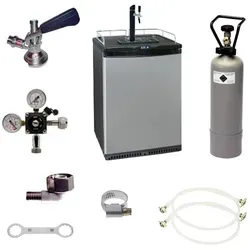 Komplett Set - Fasskühlschrank mit Schanksäule und Zapfkopf - Zapfanlagen - Hochwertiges Komplettset für perfektes Biervergnügen mit eleganter Getränkesäule und einfacher Installation für müheloses Zapfen.