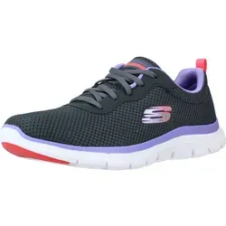 Skechers Damen Flex Appeal 4.0 Brilliant View Sneaker – Charcoal Mesh mit Lavendel-Akzenten, 36 EU - Damen-Sneaker mit atmungsaktivem Mesh-Obermaterial und bequemer Gummisohle für optimalen Tragekomfort und Stil.