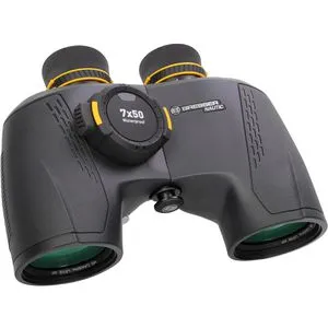 Bresser Fernglas Nautic 7x50 Gen II - Marine Fernglas mit beleuchtetem Kompass und Nebel- sowie Wasserdichtigkeit, ideal für Wassersportler. Großes Sehfeld und hochwertige BaK-4-Glasoptik für klare Sicht auf hoher See.