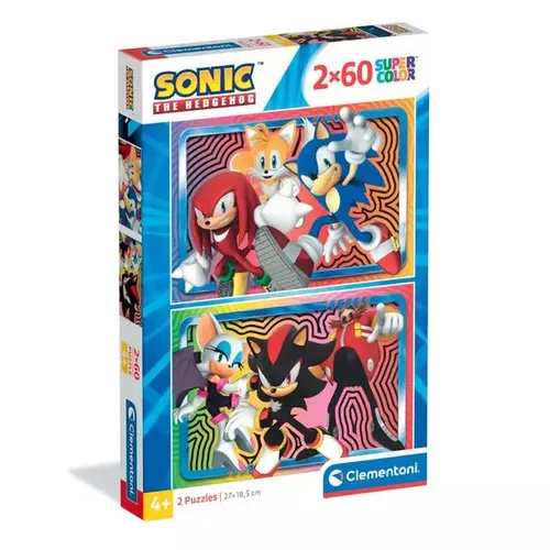CLE puzzle 2x60 SuperKolor Sonic 24821 Clementoni 8005125248216