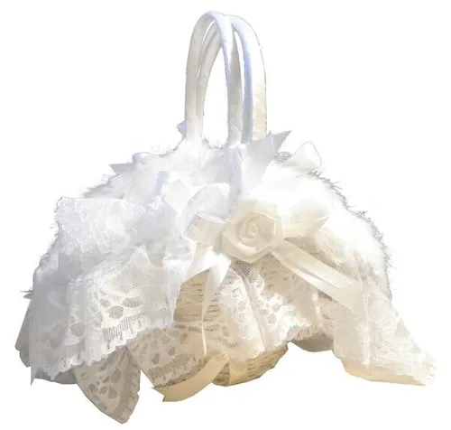 Streukörbchen Blumenkörbchen Hochzeitskörbchen Deko weiß 3