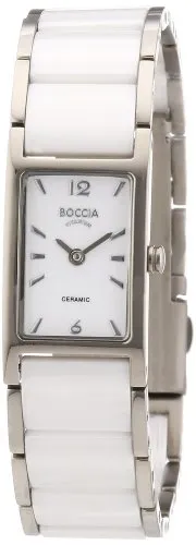 Boccia Damen Armbanduhr 3201-01 Ceramic weiß - Elegante Damenuhr aus Reintitan mit weißen Ceramic-Elementen und wasserdicht bis 5 ATM. Ideal für stilbewusste Frauen, die Wert auf Qualität und Design legen.