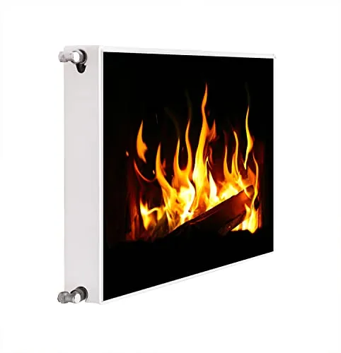 DarHaus Magnet Heizkörperverkleidung Heizkörperabdeckung Heizung Schutz, 80x60 Motiv Feuer