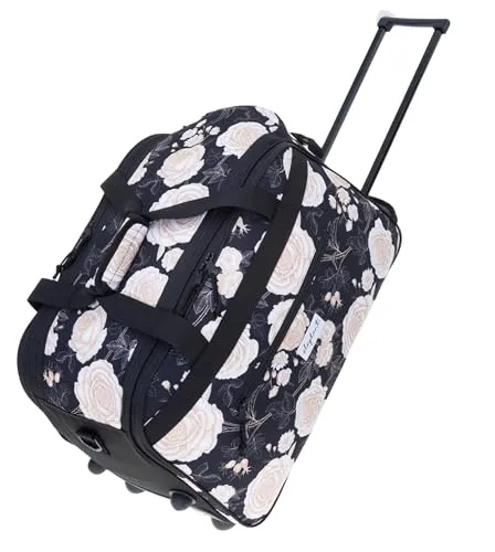 ELEPHANT Trolley Reisetasche Damen 55 cm – Floral Duffle Bag mit Rollen - Die ELEPHANT Trolley Reisetasche 55 cm kombiniert Stil und Funktionalität. Mit 45 Litern Stauraum und praktischen Rollen ist sie ideal für Kurzreisen, Saunabesuche oder Sport. Leicht zu transportieren, robust und vielseitig einsetzbar.