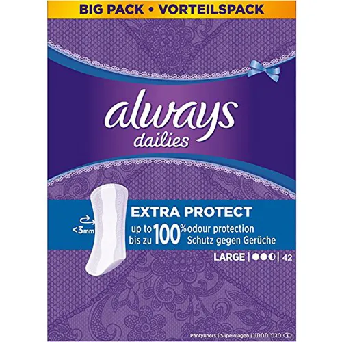 Always Extra Protect, Slipeinlagen Large, Vorteilspack, 42 Stück
