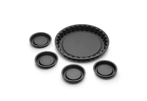 Coolinato Backform Coolinato Silikon Tarteform 5tlg. GRAU, inkl. Rezepte