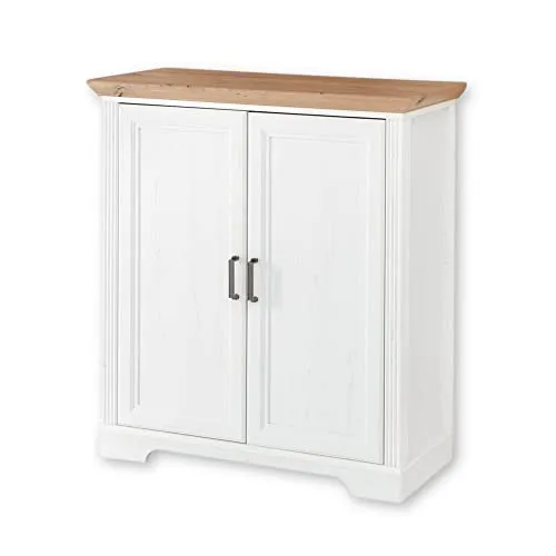 Stella Trading JASMIN Kommode - Landhausstil in Pinie hell und Artisan Eiche Optik - Kommoden & Sideboards - Stilvolle Kommode mit viel Stauraum und gemütlichem Landhausdesign, ideal für dekorative Akzente in jedem Raum.