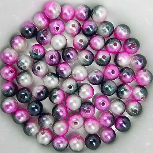 Wachsperlen10 mm Kinder Armband Acryl zum Basteln Perlen Bunt Schmuck Deko Loch