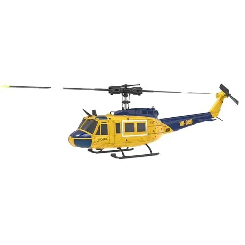 Torcster Hubschrauber Bell UH-1D gelb Brushless 6G 297mm RTF 2,4G Ferngesteuert 3D Anfänger Indoor Heli