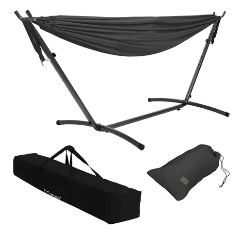 XXL Hängematte mit Stahlgestell - Tragbare Hängeliege für Garten & Balkon - Hängematte mit robustem Stahlgestell, hohe Belastbarkeit bis 250 kg, ideal für Entspannung im Freien. Perfekt für Erwachsene und Kinder!