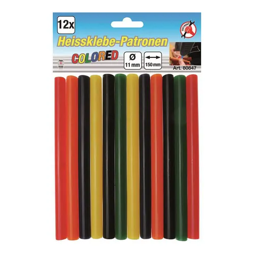 BGS-80847 I Heissklebe-Patronen bunt, 11 mm, 12-tlg.