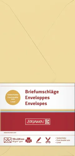 Briefhuellen honig DL m. Futter 10er