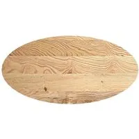 vidaXL Tischplatte 120x60 cm aus massivem Eichenholz, oval