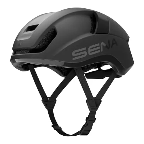 Sena S1 Smarter Rennradhelm mit Mesh Intercom (Mattschwarz, M) - Fahrradhelme mit Mesh Intercom für nahtlose Kommunikation zwischen Fahrern, integrierten Lautsprechern, Bluetooth-Konnektivität und LED-Rücklichter für erhöhte Sicherheit.
