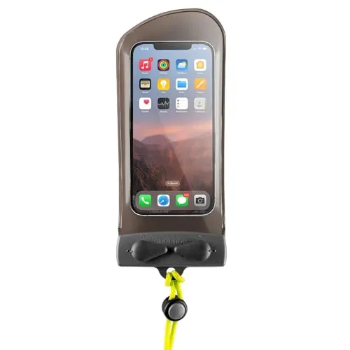 Aquapac wasserdichte Handytasche Mini, grau, mit Trageband, für iPhone & Android, IPX8 bis 9 m Tiefe, ideal für Wandern, Mountainbike, Laufen & Reisen, 5 Jahre Garantie, hergestellt in Großbritannien