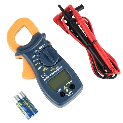 Electraline 59008 Elektrisches Digitalmultimeter mit tragbarer Strommesszange, 2000 Spannungszählungen, Messung von Strom, Spannung und Widerstand