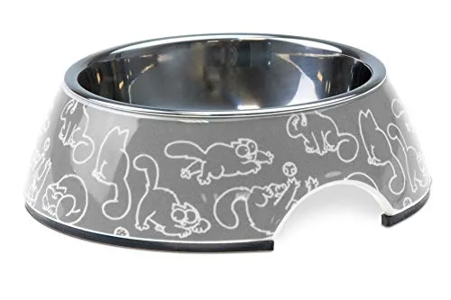 Simons Cat Napf, Katzennäpfe, Kunststoff, Dunkelgrau, 160 ml, 14x14x4,5 cm