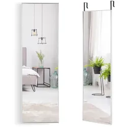 Costway Ganzkörperspiegel Silber 120x37 cm - Eleganter Standspiegel mit hochwertigem Aluminiumrahmen. Ideal für Schlafzimmer und Wohnzimmer, bringt Licht und Weite in jeden Raum. Bruchsicheres Design für zusätzliche Sicherheit.