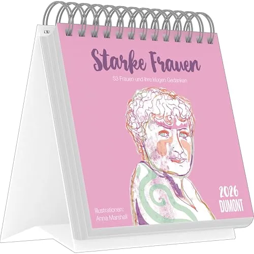 DUMONT - Starke Frauen 2026 – Tischkalender 17x16 cm mit 53 Illustrationen von Anna Marshall & motivierenden Zitaten, inspirierender Aufstellkalender: 53 Frauen und ihre klugen Gedanken