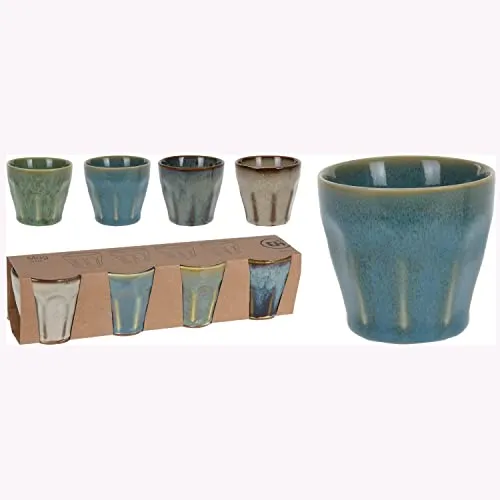 Annastore 4-tlg. Set Becher aus Porzellan für Espresso 90 ml - Espressotassen Porzellantassen Kaffeetassen klein Größe 90 ml / 4er Set