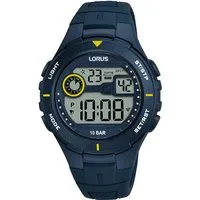 LORUS Herren Digital Quarz Uhr R2383PX9 mit Silikon Armband - Armbanduhren für Herren, 100 Meter wasserdicht und mit flexiblem Silikonarmband für maximalen Tragekomfort.