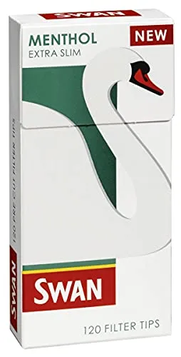 Swan Menthol Filter extra Slim 20 Packungen a 120 Filter in weiß von Swan