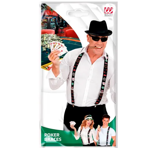Kostüm Zubehör Hosenträger mit Poker Motiven STD Erwachsen