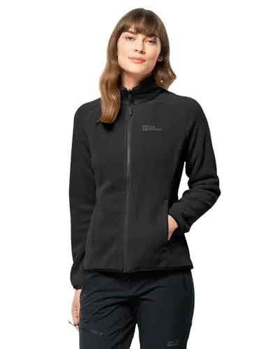 Jack Wolfskin Damen Moonrise Fleecejacke - Schwarz, XL EU - Funktionsjacke aus robustem Fleece, warm und nachhaltig mit recycelten Materialien, 3-in-1 kompatibel und bluesign-zertifiziert.