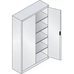 C+P Werkzeugschrank 893100S10320 4Böden 1950x1200x500mm lgr/rrt