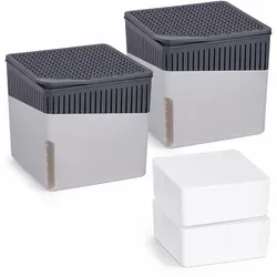 WENKO Luftentfeuchter Cube, 40 m³, 2 x 500 g - Effizienter Luftentfeuchter für Räume bis 40 m³, schimmelfrei und ohne Strom, ideal für Auto und Wohnmobil. Ausgezeichnet mit dem Plus X Award für Design und Funktionalität.