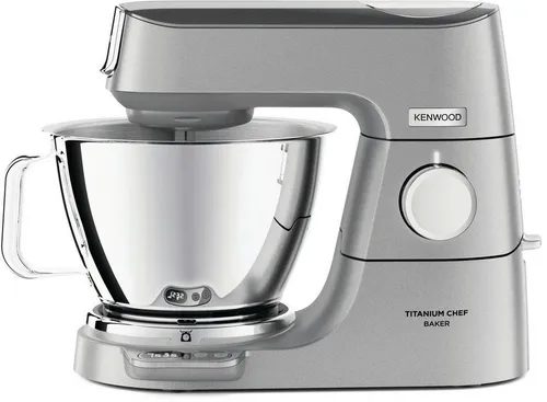 Kenwood KVL 85.314SI Titanium Chef Baker - Küchenmaschine mit 1200 Watt, integrierter EasyWeigh-Waage und DuoBowl für kreatives Backen in Silber