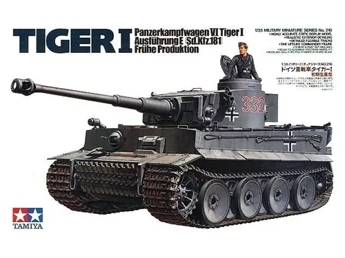 Tamiya 300035216 - 1:35 Deutscher PzKpfw.VI Tiger I E Frühe, detaillierter Plastikmodellbausatz für anspruchsvolle Modellbauer
