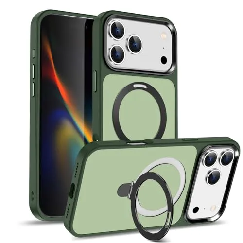 CoolGadget Magnet Hülle für iPhone 17 Pro Skin Hülle für MagSafe, ultradünne Magnet Case mit Soft-Grip, kompatibel mit iPhone 17 Pro (6,3 Zoll), Grün