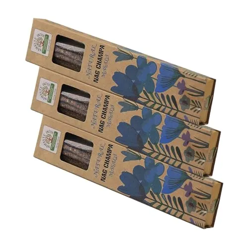 NKlaus 3X Nag Champa Räucherstäbchen – 90g natürliche Masala-Incense, traditionelles indisches Räucherwerk mit blumig-würzigem Duft – ideal für Meditation
