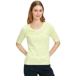 Betty Barclay Damen Basic Shirt mit Rippenstruktur 46, Cream/Green - Tops für Damen mit figurnaher Passform und Rundhals-Ausschnitt. Das Flatlock-Design sorgt für einen modernen Look und hohen Tragekomfort.