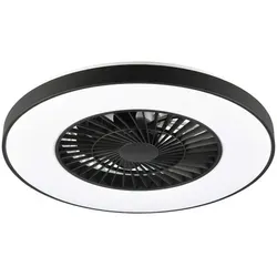 Trio R62672132 LED-Deckenleuchte Halmstad mit Ventilator - Lampen mit integriertem Ventilator, dimmbar und mit Fernbedienung für individuelle Lichtstimmungen, ideal für kreative Räume.