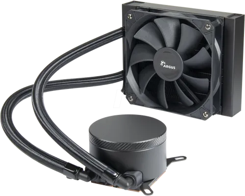 Inter-Tech B-120 AIO Wasserkühlung, schwarz - 120mm AIO Wasserkühlung mit effizienter Doppelkammer-Pumpe und Kupfer-Wärmeleitplatte, ideal für leistungsstarke CPU-Kühlung in Gaming-PCs.