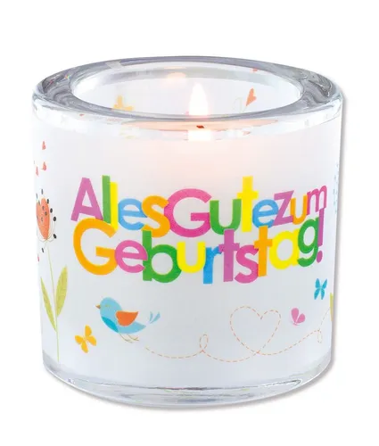 LichtMoment Glaswindlicht - Alles Gute 90567756 Windlicht Teelichthalter