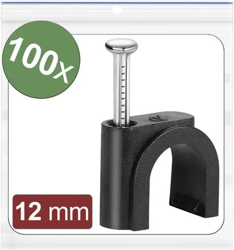 Quadrios 24CA434 Nagelschellen 24CA434 Bündel-Ø-Bereich 8 bis 12mm Schwarz 100St.