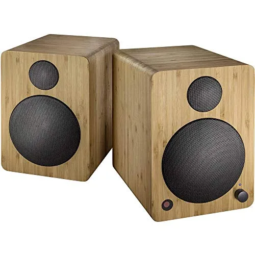 Wavemaster CUBE MINI bamboo - 36 Watt Regallautsprecher-System mit Bluetooth-Streaming, kompakt und vielseitig für TV, Tablet und Smartphone