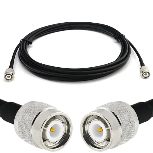 RANGEFUL 50cm TNC Stecker auf TNC Stecker RG58 Koaxialkabel — TNC Verlängerungskabel 0,5 Meter Jumper Kabel (50 Ohm) — Schwarz Antennenkabel für HAM Radio CB Funk WIFI Antenne